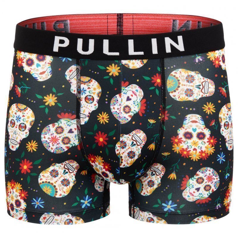 PULL IN Boxer Homme Microfibre MASMEXISKULL Noir Rouge