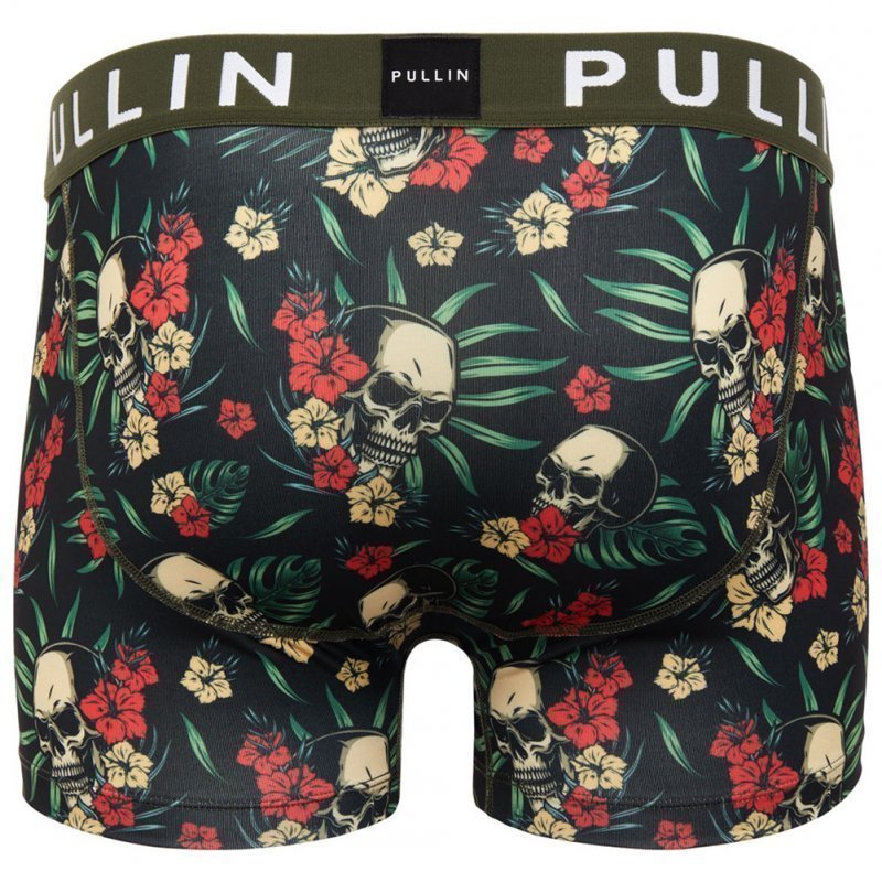 PULL IN Boxer Homme Microfibre MASMONSTERA Noir Vert