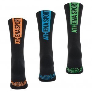 ATHENA 3 paires Chaussettes Homme CREW Noir Multicolore