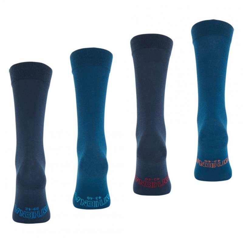 ATHENA Lot de 4 paires de Chaussettes Homme Microfibre ECOPACK Bleu Multicolore