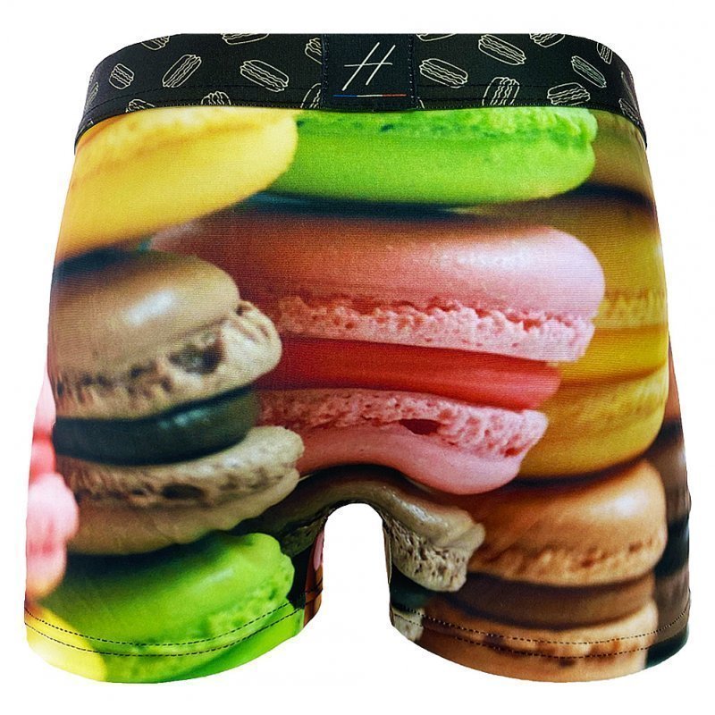 HERITAGE Boxer Homme Microfibre MACARONS Multicolore Noir MADE IN FRANCE