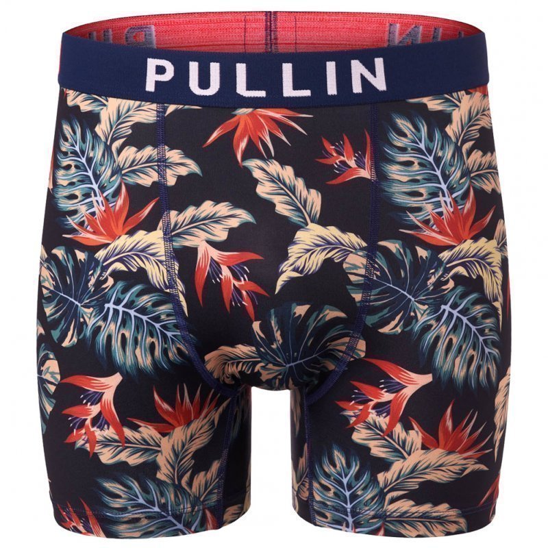 PULL IN Boxer Long Homme Microfibre FANIGHTJUNGLE Noir Rouge