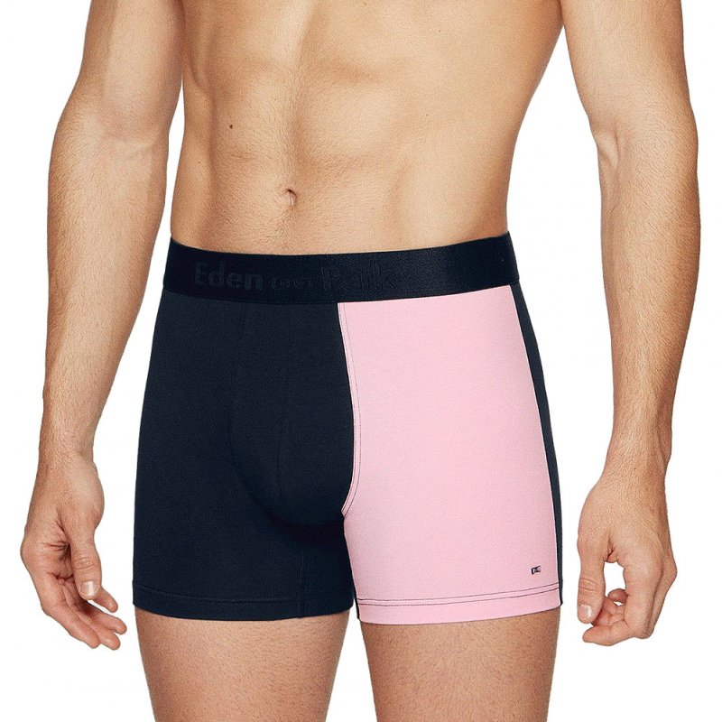 EDEN PARK Boxer Homme Coton Bio COLORBLOCK Rose Marine