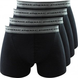 ATHENA Lot de 4 Boxers Homme Coton BASIC2 Noir
