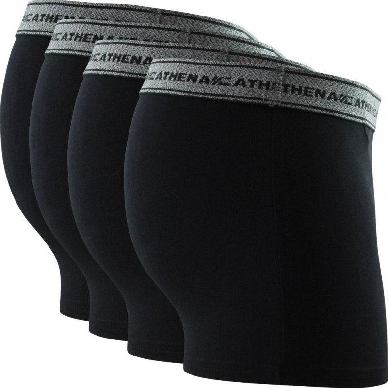 ATHENA Lot de 4 Boxers Homme Coton BASIC2 Noir