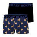 LOT DE 2 Boxer Sous-vêtements Homme ANIM Bleu et Noir