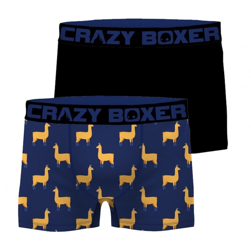 LOT DE 2 Boxer Sous-vêtements Homme ANIM Bleu et Noir