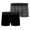 CRAZYBOXER 2 Boxers Homme Coton Bio Toucan BCBX2 ANIM Gris Noir
