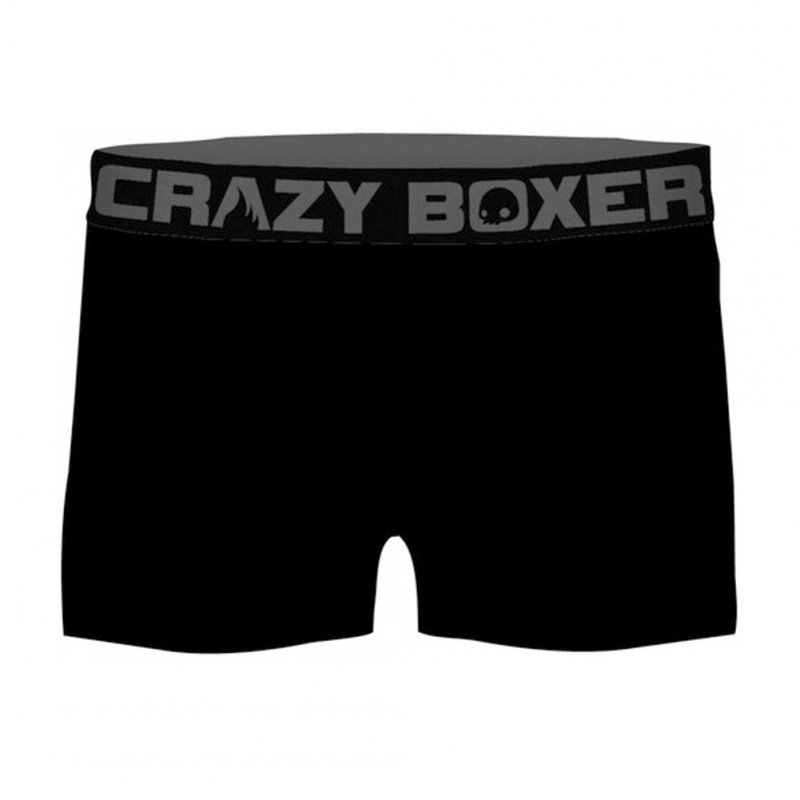 CRAZYBOXER Lot de 2 Boxers Homme Coton Bio Toucan BCBX2 ANIM Gris Noir