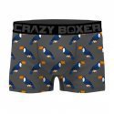 CRAZYBOXER 2 Boxers Homme Coton Bio Toucan BCBX2 ANIM Gris Noir