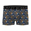 CRAZYBOXER Lot de 2 Boxers Homme Coton Bio Toucan BCBX2 ANIM Gris Noir