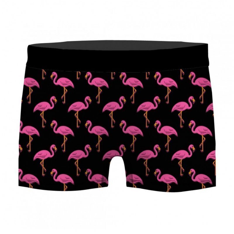 CRAZYBOXER Lot de 2 Boxers Homme Coton Bio Flamingo Noir Rose