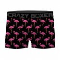 CRAZYBOXER Lot de 2 Boxers Homme Coton Bio Flamingo Noir Rose