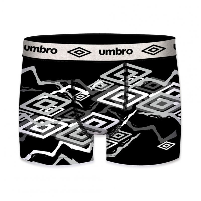 UMBRO Boxer Homme Microfibre SUBASS2 Noir et Gris