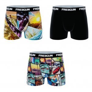 FREEGUN 3 Boxers Homme Microfibre PACKX3 L Noir Multicolore