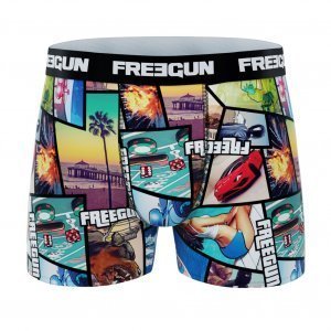 FREEGUN 3 Boxers Homme Microfibre PACKX3 L Noir Multicolore