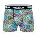 FREEGUN Lot de 3 Boxers Homme Microfibre PACKX3 L Donuts Macarons Noir Azur