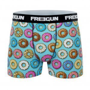 FREEGUN 3 Boxers Homme Microfibre PACKX3L Donuts Macarons Noir