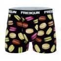 FREEGUN Lot de 3 Boxers Homme Microfibre PACKX3 L Donuts Macarons Noir Azur