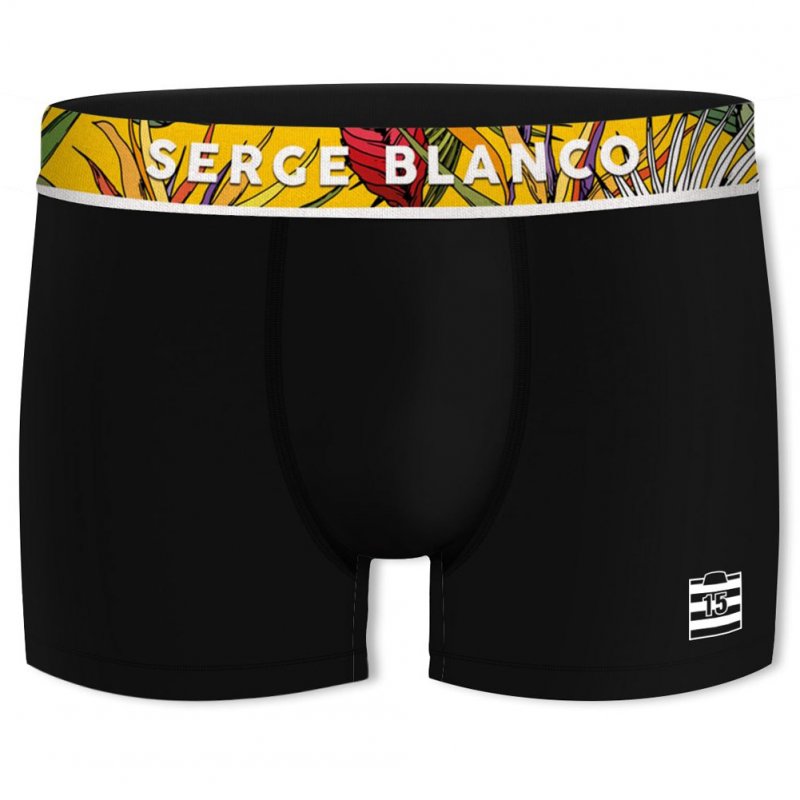 SERGE BLANCO Boxer Homme Coton CLAASS4 Noir Jaune