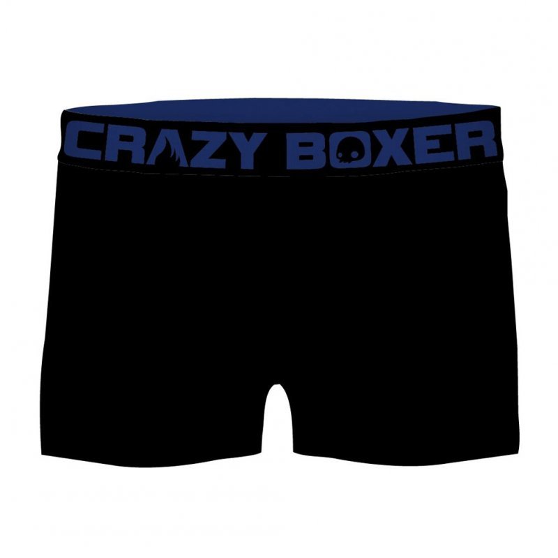 CRAZYBOXER 2 Boxers Homme Coton Bio BCBCX2 SUMM Bleu Noir GLACE