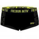 FREEGUN Boxer Femme Microfibre HEXA3 Noir Jaune Fluo AKTIV