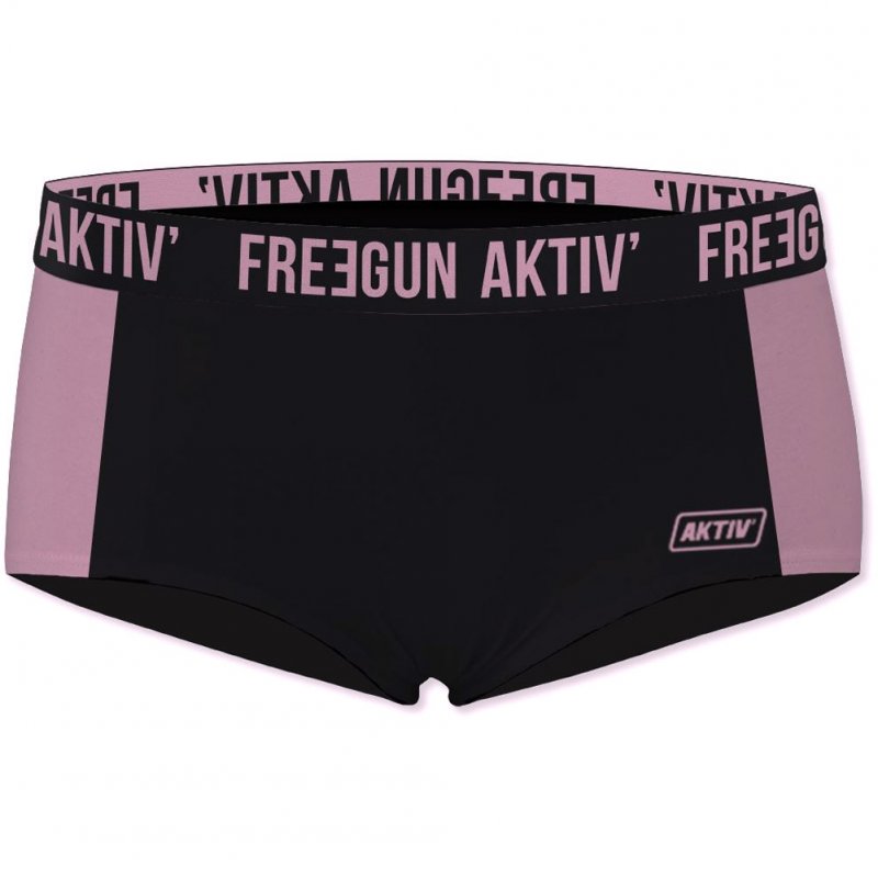 FREEGUN Boxer Femme Microfibre USE2 Noir Rose AKTIV