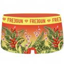 FREEGUN Boxer Femme Microfibre Fleurs DRA Jaune Orange