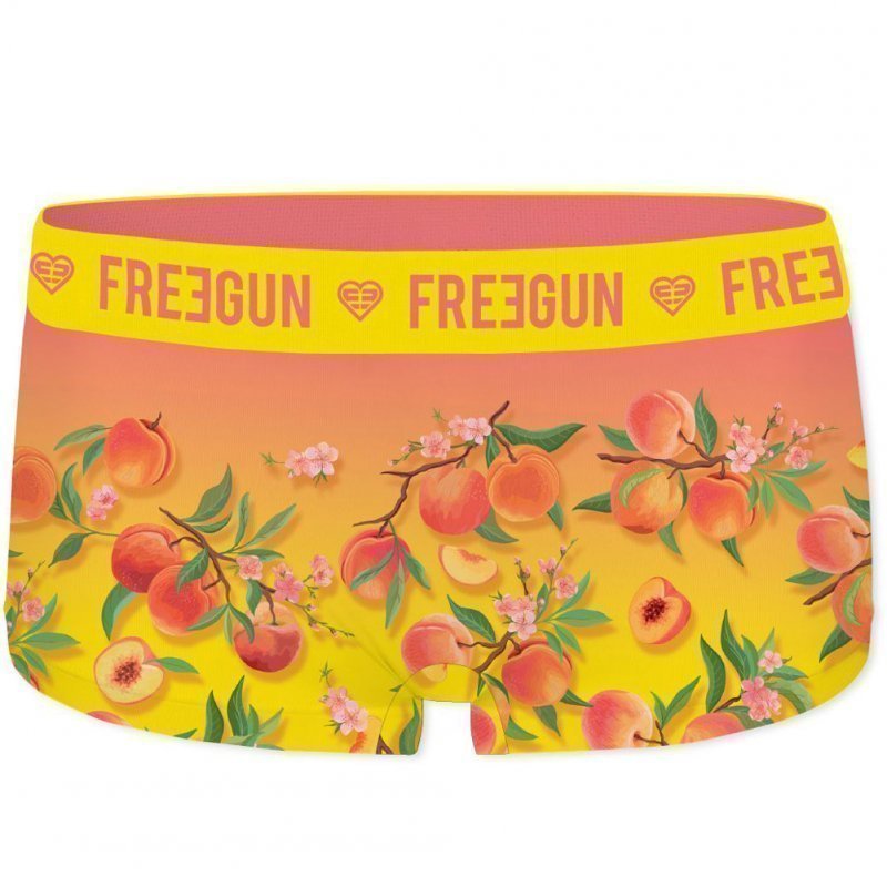 FREEGUN Boxer Femme Microfibre Pêche PEC Orange Vert