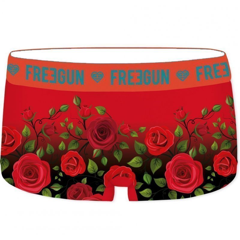 FREEGUN Boxer Femme Microfibre Rose ROS Rouge Noir