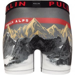 PULL IN Boxer long Homme Microfibre Montagne GOLDPICS  Gris Blanc