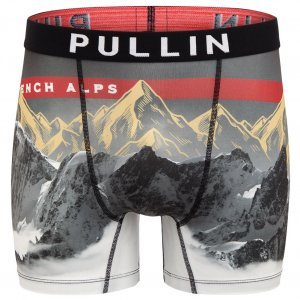 PULL IN Boxer long Homme Microfibre Montagne GOLDPICS  Gris Blanc