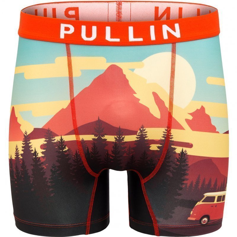 PULL IN Boxer long Homme Microfibre  GOLDENROAD Orange Bleu