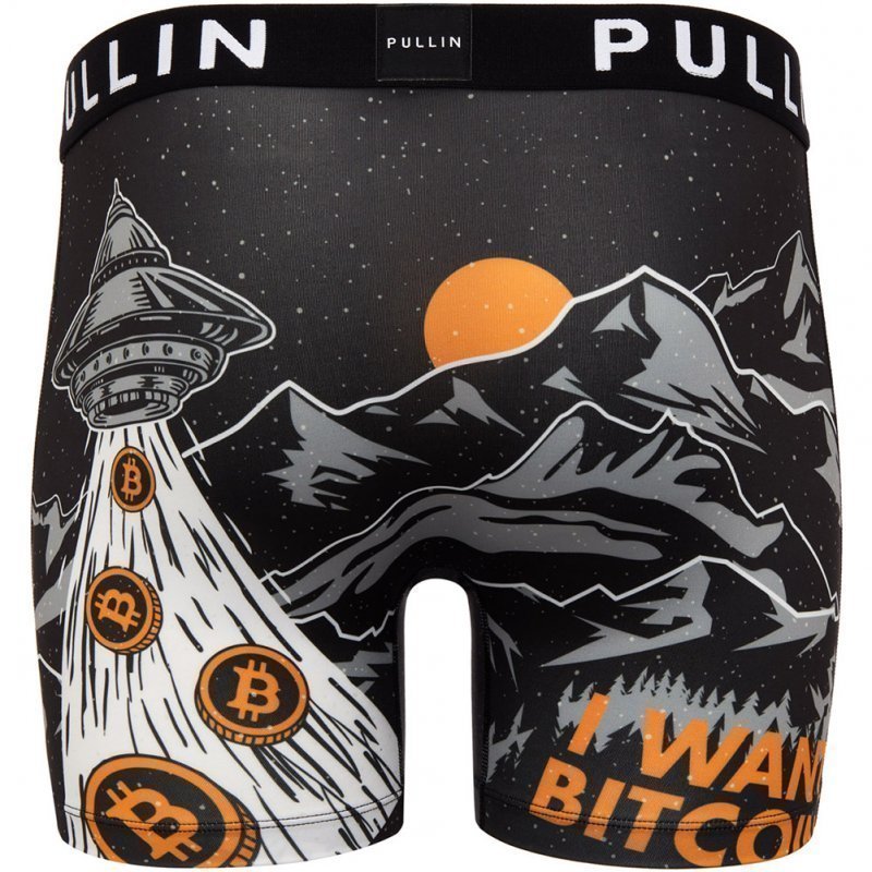 PULL IN Boxer Long Homme Microfibre IWANBITCOIN Noir Orange