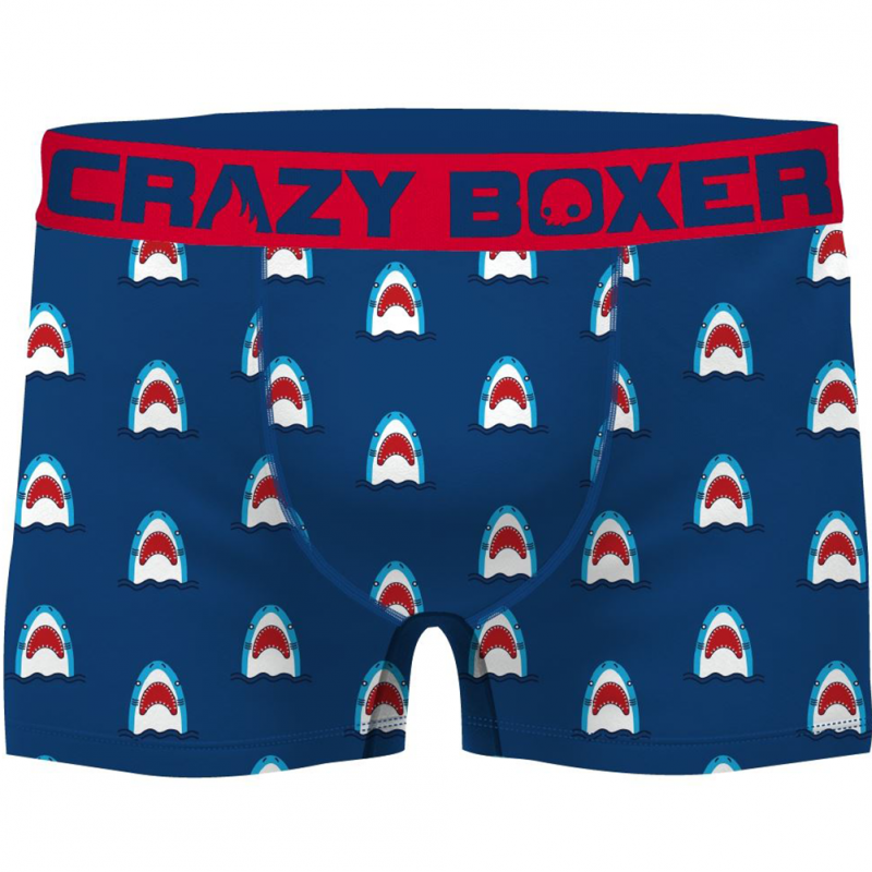 CRAZYBOXER Lot de 2 Boxers Homme Coton Bio BCBCX2 REQ Bleu Rouge