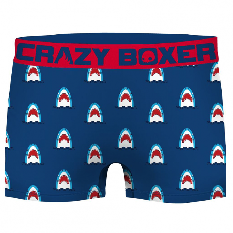 CRAZYBOXER Lot de 2 Boxers Homme Coton Bio BCBCX2 REQ Bleu Rouge