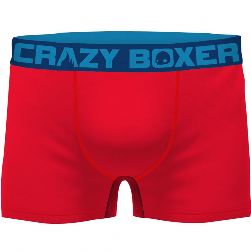 CRAZYBOXER Lot de 2 Boxers Homme Coton Bio BCBCX2 REQ Bleu Rouge