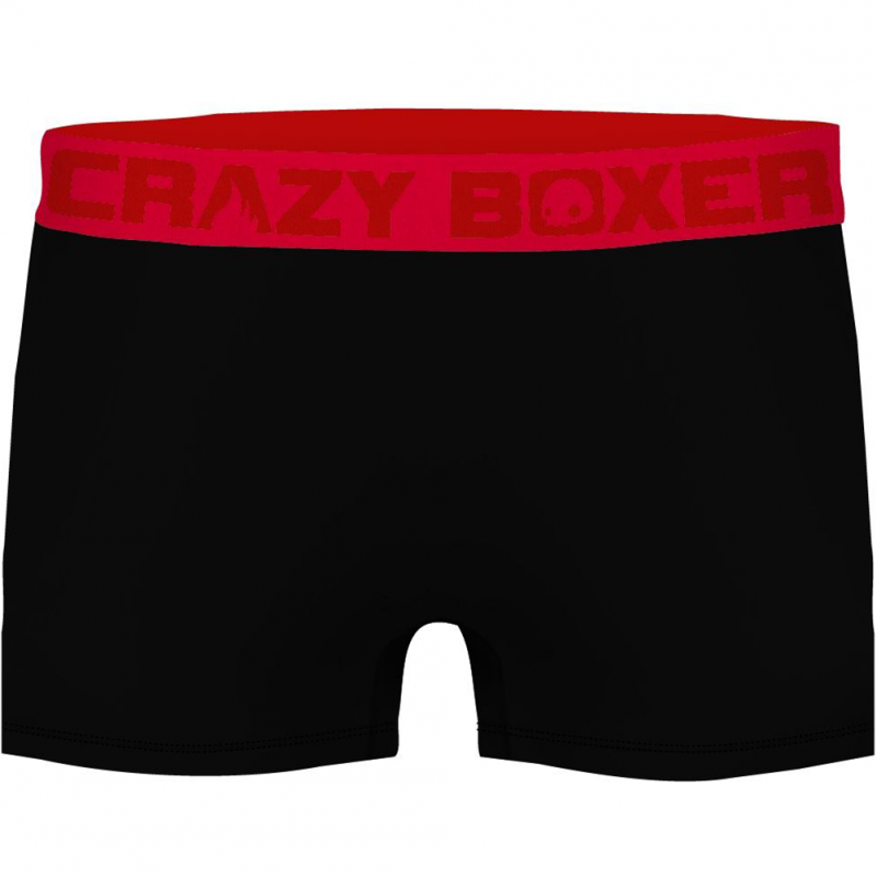 CRAZYBOXER Lot de 2 Boxers Homme Coton Bio BCBCX2 FRI Noir Rouge