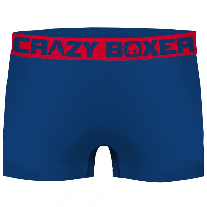 CRAZYBOXER Lot de 2 Boxers Homme Coton Bio BCBCX2 DOT Bleu Rouge