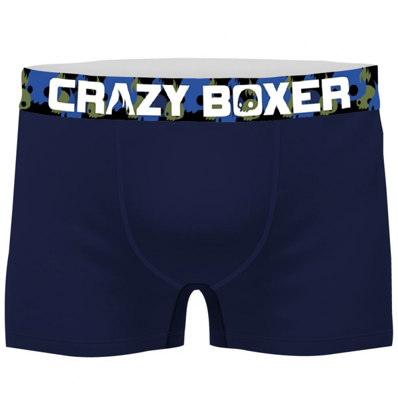 CRAZYBOXER Lot de 2 Boxers Homme Coton Bio BCBCX2 UNI2 Bleu Gris