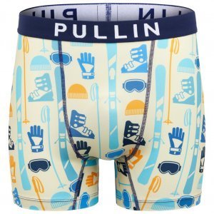 PULL IN Boxer long Homme Microfibre EQUIPMENT Beige Bleu