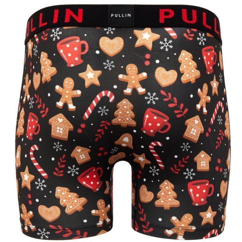 PULL IN Boxer long Homme Microfibre GINGERBREADBLK Noir Beige