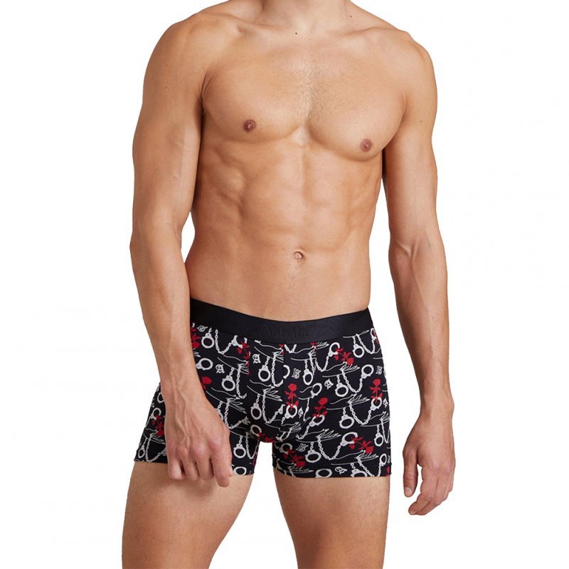 AUBADEMEN Lot de 2 Boxers Homme Coton Modal DUO HCNO Noir Rouge