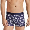 AUBADEMEN Lot de 2 Boxers Homme Coton Modal DUO ASTO Bleu Blanc