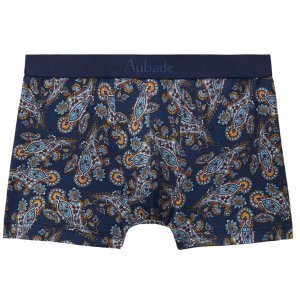 AUBADEMEN Boxer Homme Coton Modal BCAC Bleu Orange
