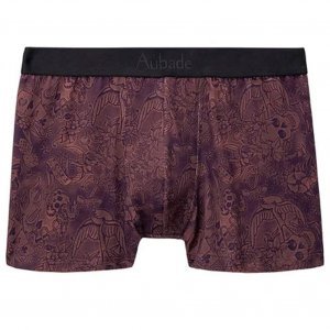 AUBADEMEN Boxer Homme Coton Modal OLVI Rouge Bordeaux