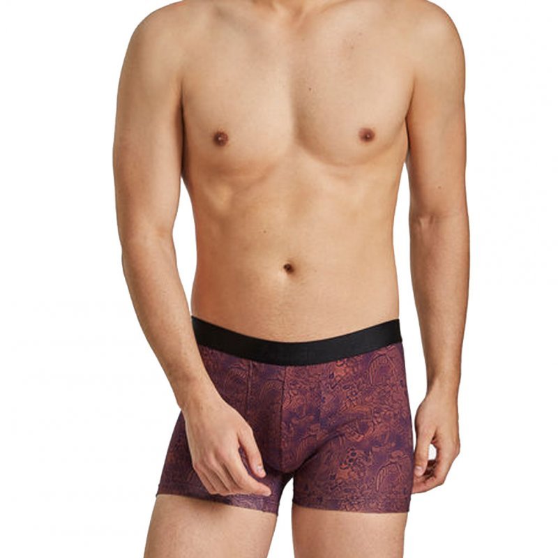 AUBADEMEN Boxer Homme Coton Modal OLVI Rouge Bordeaux
