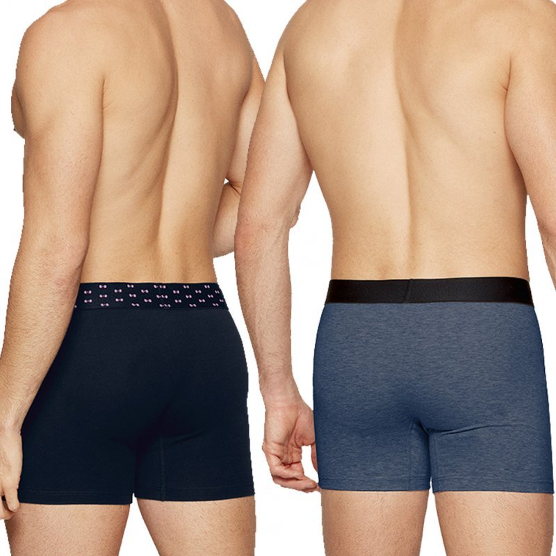 EDEN PARK Lot de 2 Boxers Homme Coton DUOUNI Bleu Marine