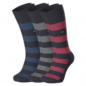 EDEN PARK 3 paires de Chaussettes Homme RAYÉS Noir Multicolore