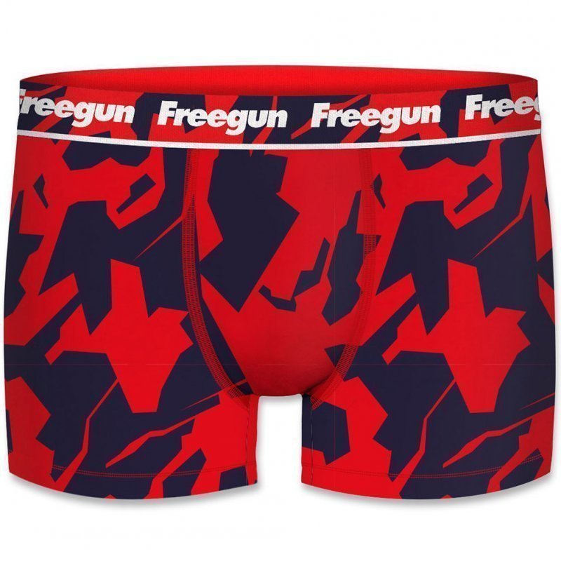 FREEGUN Boxer Homme Coton CAMOUFLAGE ASS1 Rouge Marine